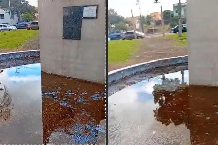 Descaso com a arte de Henrique Aragão: Morador denuncia sujeira na praça Eugênio Sperandio no centro de ibiporã