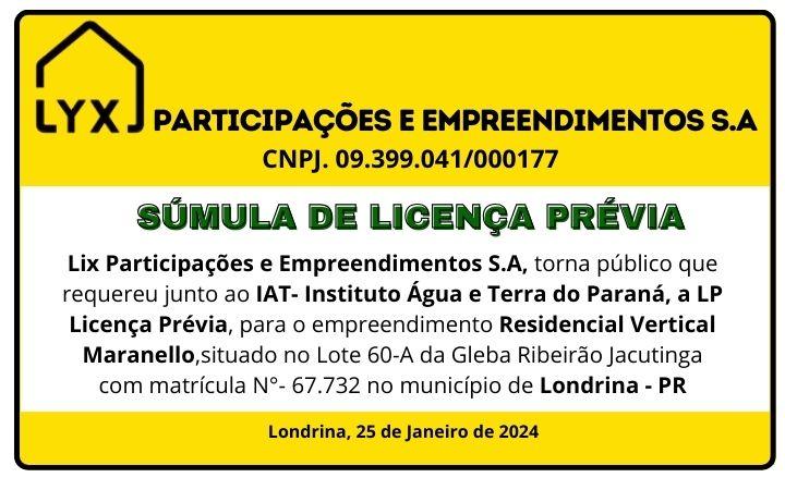 SÚMULA DE LICENÇA PRÉVIA