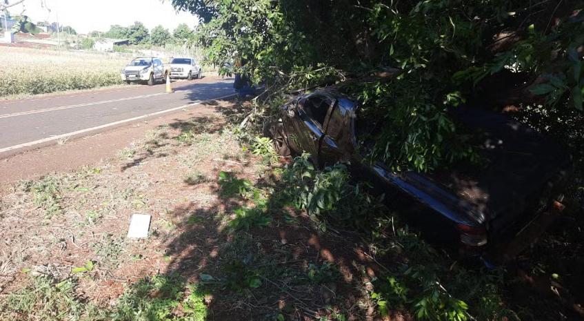Jovem morre arremessado após carro sair da pista, capotar e bater contra árvore