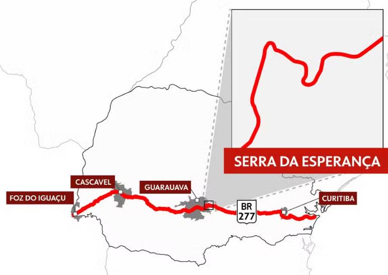 Serra da Esperança é liberada após BR-277 receber obras de recuperação no Paraná