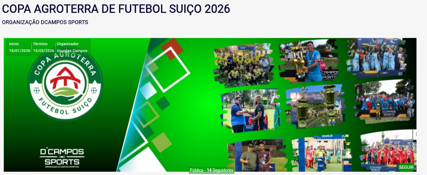 A Bola Rolou Na Abertura da Copa Futebol Suíço Agroterra 2026