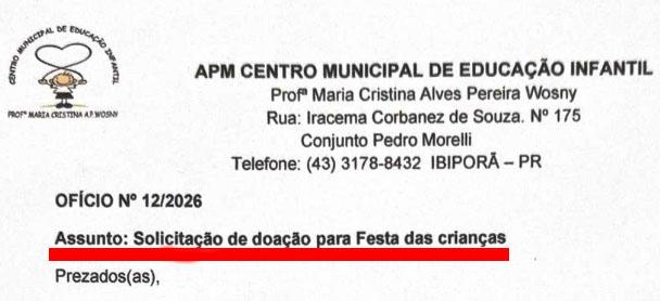 Diretora de CMEI, Secretaria de Educação e prefeito José Maria são denunciados ao Ministério Público